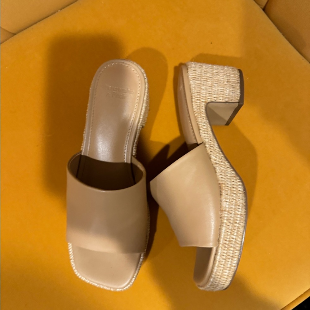 Abercrombie & Fitch Tan Mules with Block Heel - Picture 2 of 5